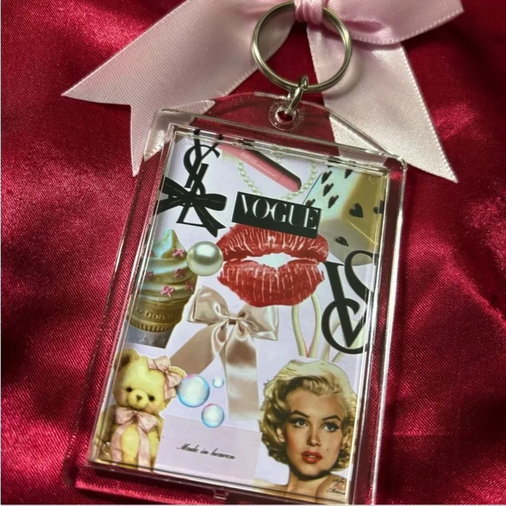 Pink Key Chain Flirty Accessory Girly  Keychain Gift Mom Girlfriend Best friend